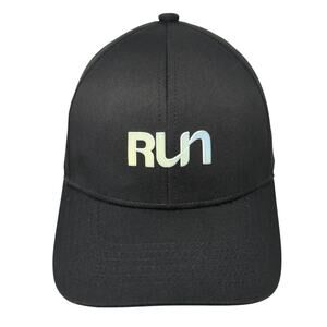Run Snapback Trucker Hat Black One Size Adjustable Mesh Back 6 Panel